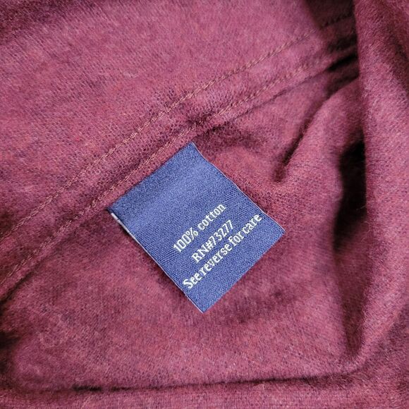 CROFT &BARROW Mens Big & Tall Casual Button Down Shirt 3XLT 100% Cotton Burgundy - Picture 5 of 8